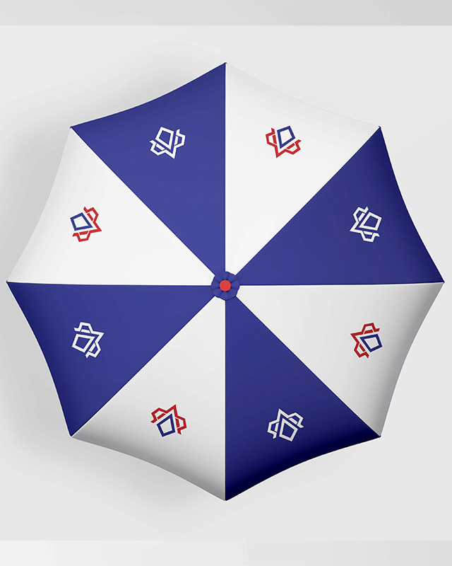 Branded parasol with logo and brand colours by Almasi Prints Nairobi