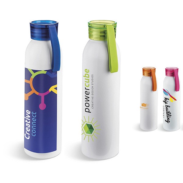 Branded water bottles and drinkware