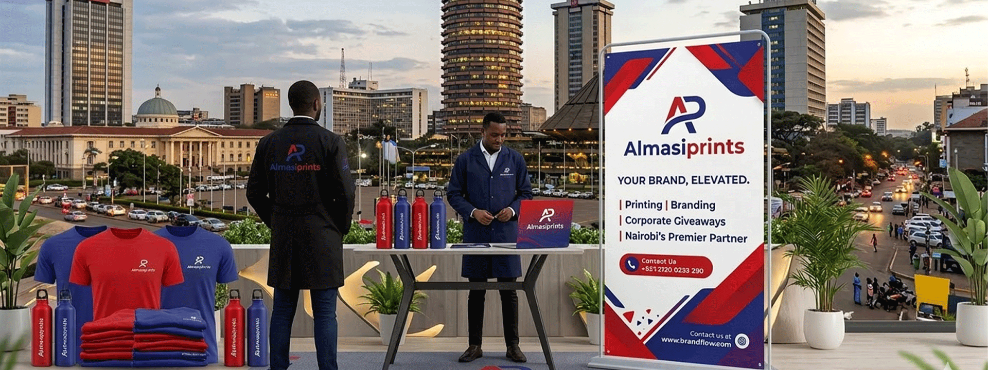 Digital printing services team at the Almasi Prints production hub in Nairobi CBD, Kenya